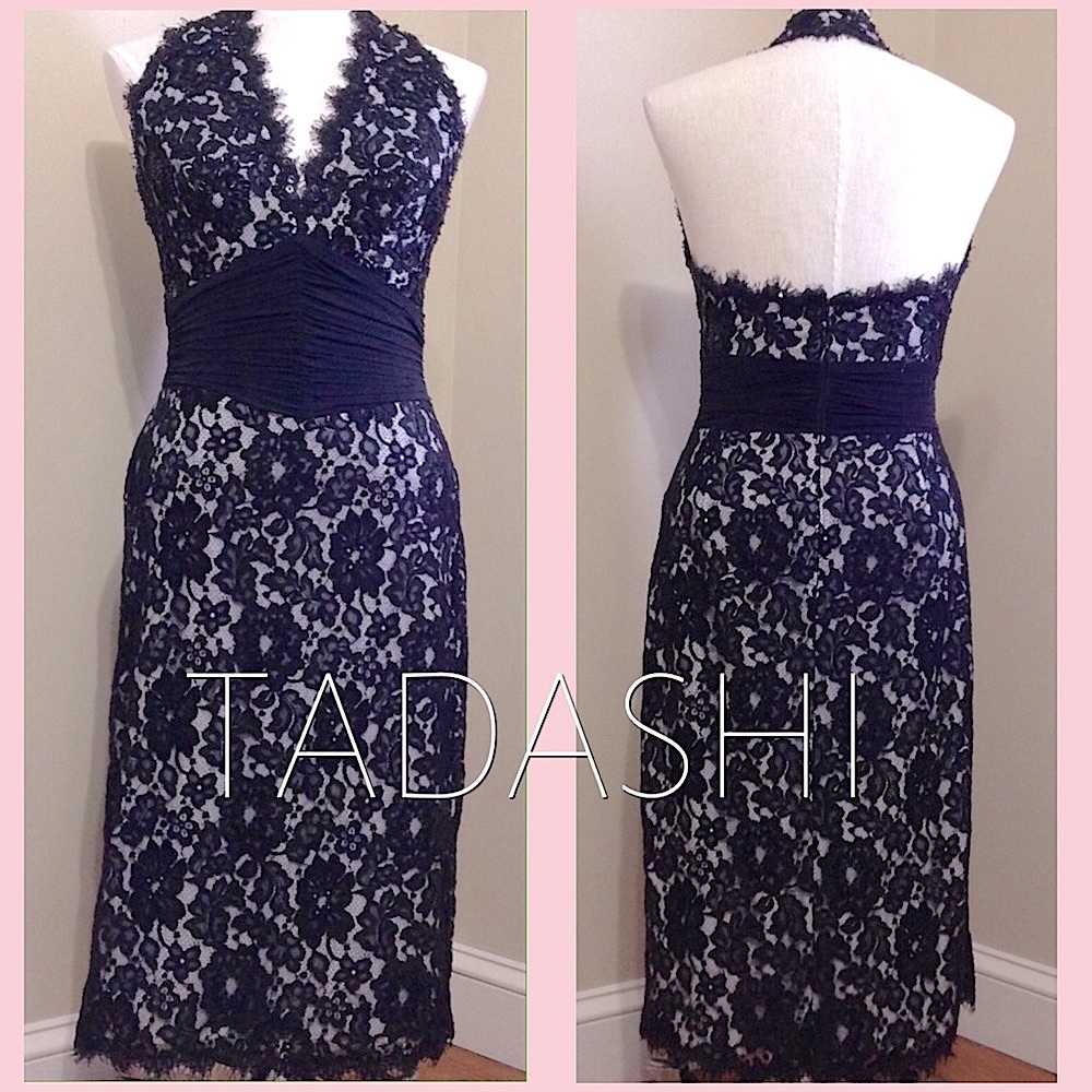 Stunning Tadashi Layered Lace Evening Dress